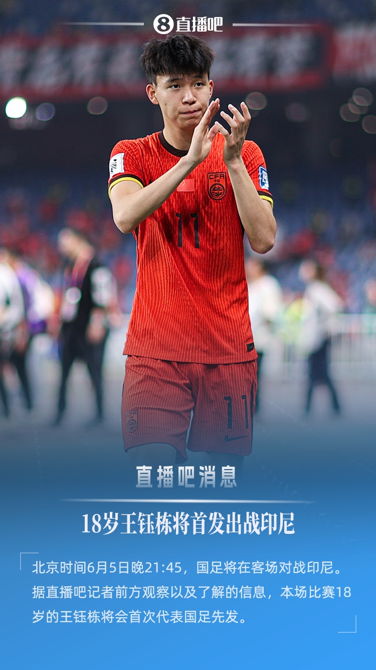 18歲194天創紀錄！王鈺棟首次先發，成國足世預賽最年輕首發球員