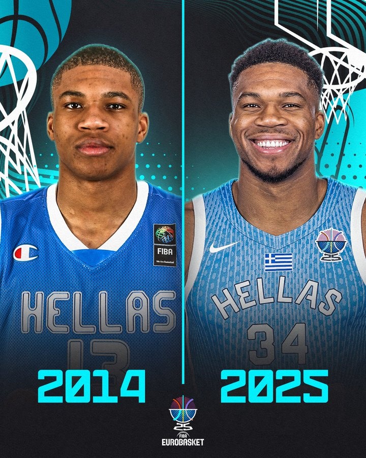 FIBA歐錦賽官方曬字母14-25年國家隊(duì)圖：沒人能像他一樣