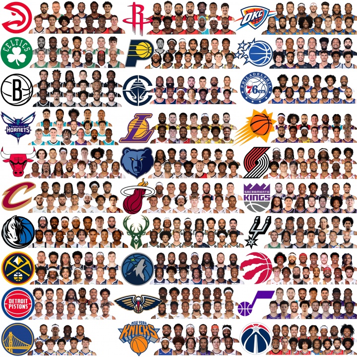 勇士亮了！NBA30隊最新完整陣容大圖來了！看看你的主隊！